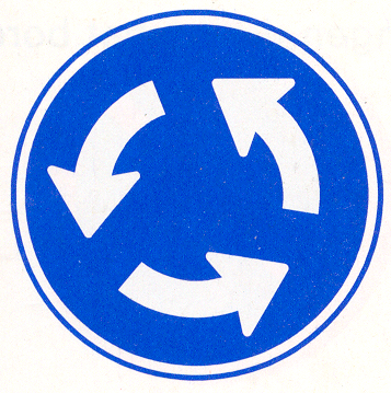 Rotonde; verplichte rijrichting Rotonde; verplichte rijrichting