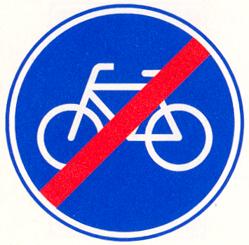 Einde verplicht fietspad Einde verplicht fietspad