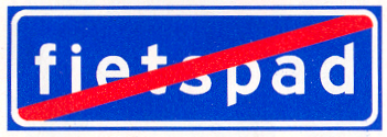 Einde onverplicht fietspad Einde onverplicht fietspad