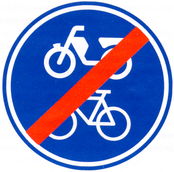 Einde fiets/bromfietspad Einde fiets/bromfietspad